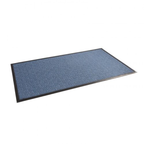 blue checker entrance dry mat