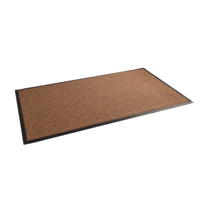 brown checker dry entrance mat
