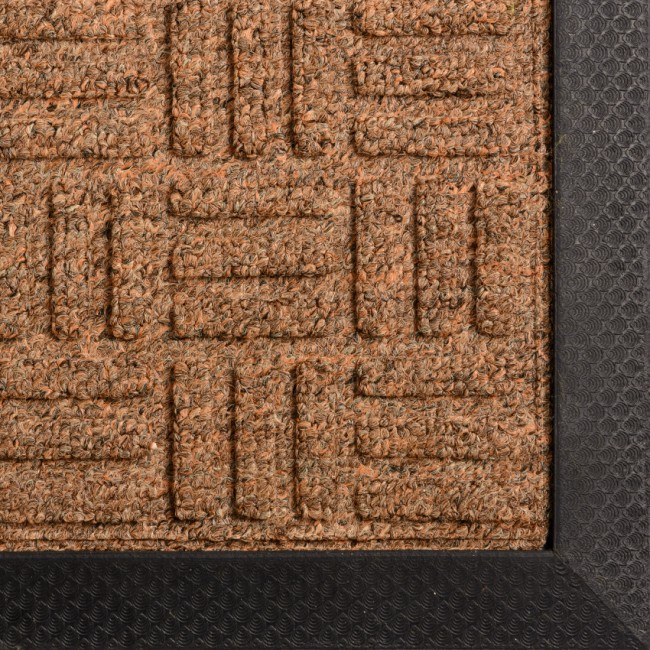 brown checker dry entrance mat