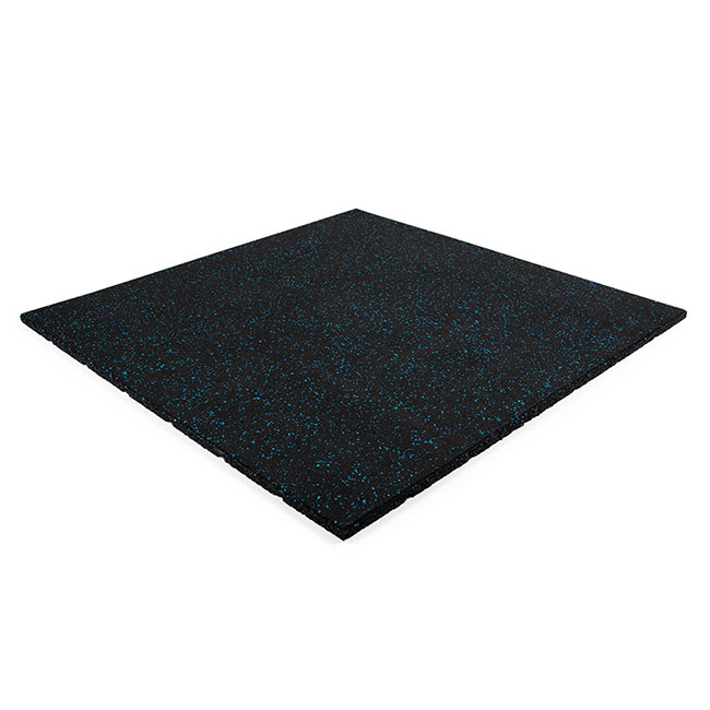 Blue Speckled Rubber Gym Tile, gym flooring, rubber gym tile