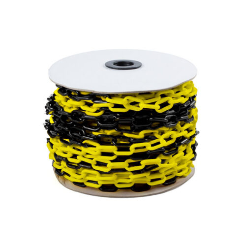 Black & Yellow Plastic Chain 10mm 25m
