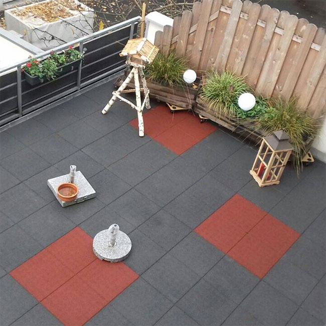 Rubber Playground Tile – Black en Red