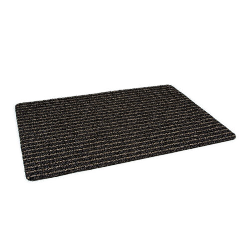 brown striped entrance brush mat