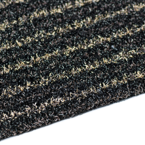 brown striped entrance brush mat