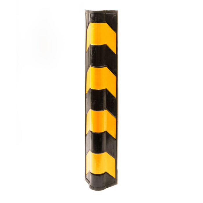 rubber round black reflecting yellow corner protector for high traffic areas
