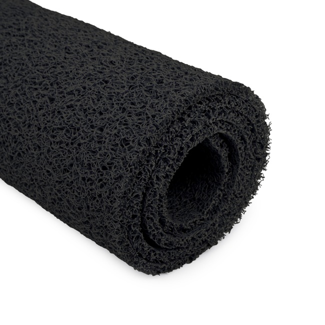 black rolled pvc loop mat spaghetti mat