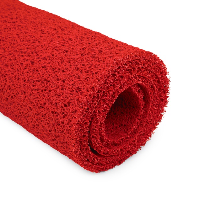 red rolled pvc loop mat spaghetti mat