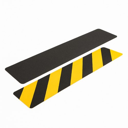 anti-slip cleat black and yellow & black stair srip strips on white background