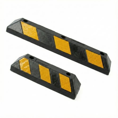 reflective rubber black and yellow parking stop